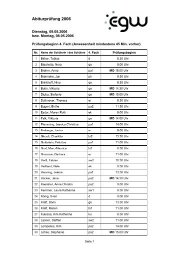 Abiturprüfung 20