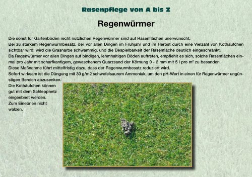 Rasenpflege Rasenpflege - Hauert Günther