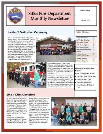 Sitka Fire Department Monthly Newsletter - City and Borough of Sitka