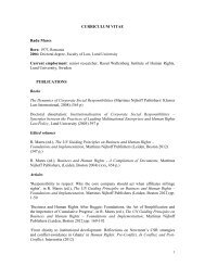 Curriculum vitae - Raoul Wallenberg Institute of Human Rights and ...
