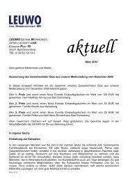 LEUWO aktuell März 2010 - LEUWO Leuna-Wohnungsgesellschaft ...