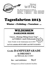 Tagesfahrten 2013 - Sachsentourist Wittig