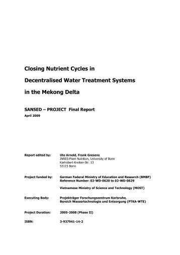 Closing Nutrient Cycles in Decentralised Water Treatment ... - Gtz