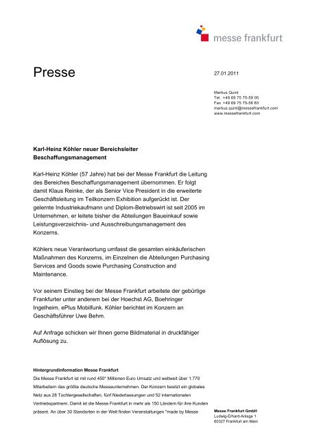 Presse - Messe Frankfurt