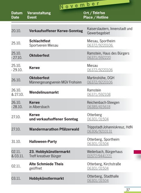 Veranstaltungskalender - Landkreis Kaiserslautern