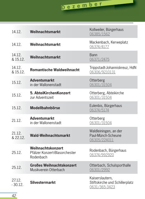 Veranstaltungskalender - Landkreis Kaiserslautern