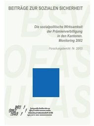 Die sozialpolitische Wirksamkeit der Prämienverbilligung in den ...