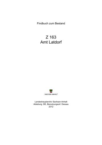 Z 163 Amt Latdorf - Online-Recherche - Sachsen-Anhalt