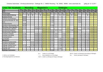 Linie 730 Huisheim - Wemding - Megesheim - Oettingen