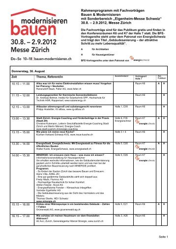 Fachvorträge 2012 Programm nach Tag (PDF) - Bauen ...