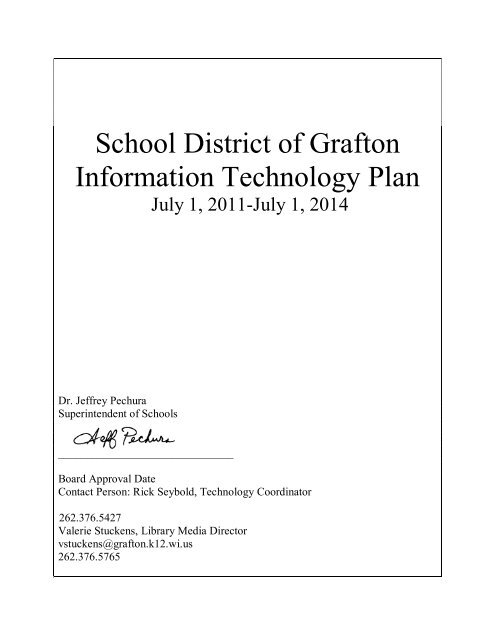 School District of Grafton Information Technology Plan