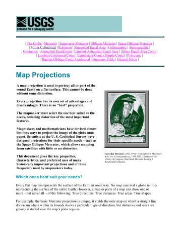 Map Projections - USGS Eastern Geographic Science Center