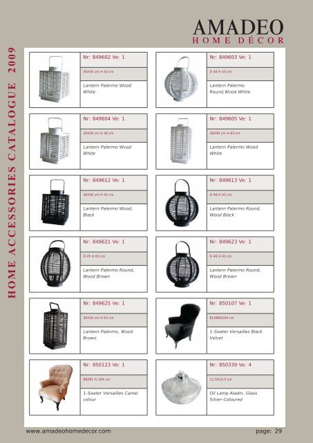 HOME ACCESSORIES CATALOGUE 2009 - Verhagen Group