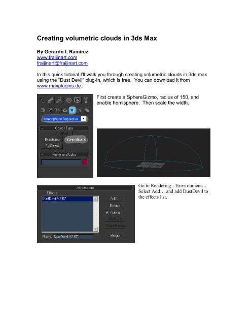 Creating volumetric clouds in 3ds Max