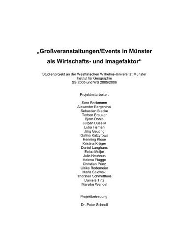 „Großveranstaltungen/Events in Münster als Wirtschafts- und ...