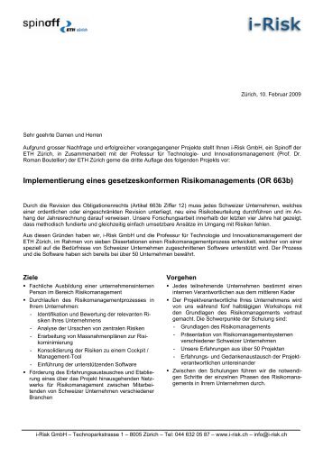 Implementierung eines gesetzeskonformen ... - i-Risk GmbH