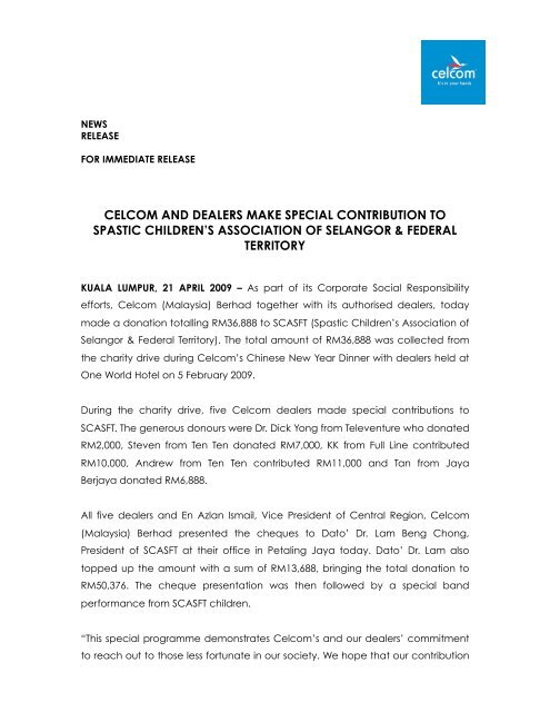 21042009_celcom and dealers make special contribution to spastic