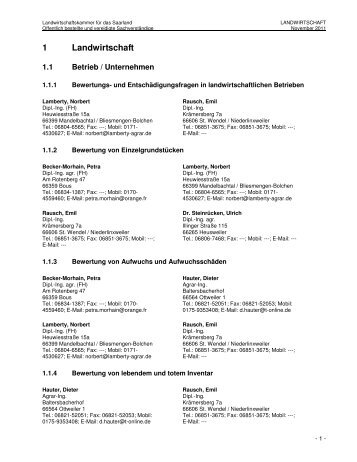 1 Landwirtschaft - Landwirtschaftskammer für das Saarland