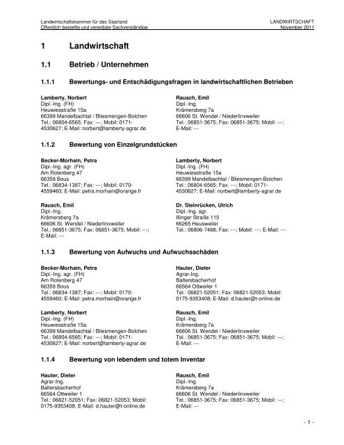 1 Landwirtschaft Landwirtschaftskammer Fur Das Saarland