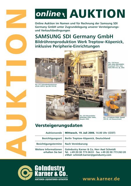 SAMSUNG SDI Germany GmbH Bildröhrenproduktion Werk Treptow
