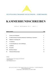 Heft 3/Dezember 2012 - Rechtsanwaltskammer Mecklenburg ...