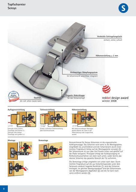 Katalog Scharniere - Hettich