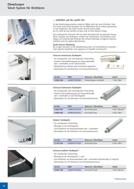 Katalog Scharniere - Hettich