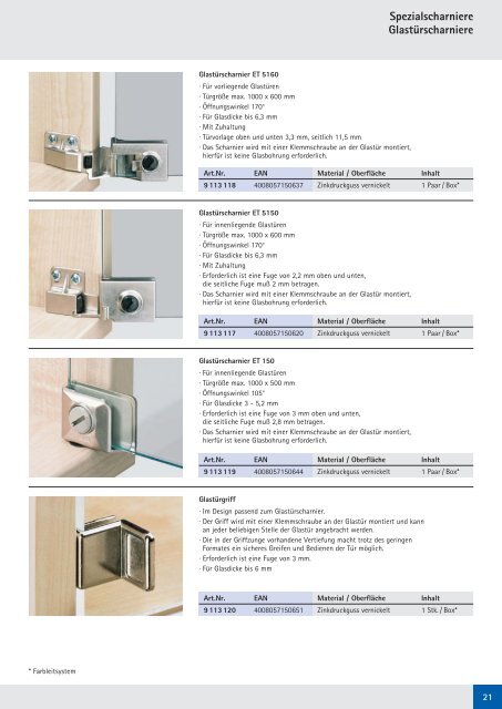 Katalog Scharniere - Hettich