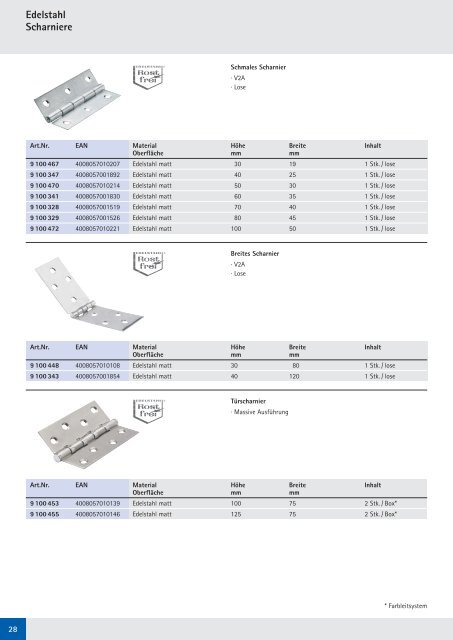 Katalog Scharniere - Hettich