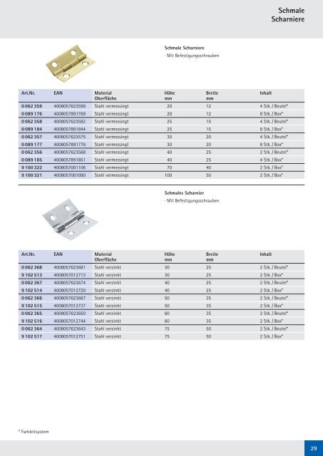 Katalog Scharniere - Hettich