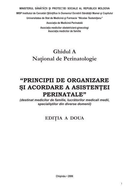 Ghidul A Naţional de Perinatologie - Ministerul Sănătăţii