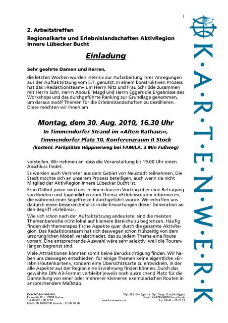 Montag, dem 30. Aug. 2010, 16.30 Uhr - AktivRegion Innere ...