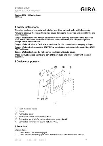 1 Safety instructions 2 Device components 3 ... - Download - Gira