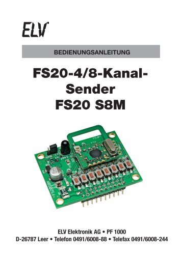 FS20-4/8-Kanal- Sender FS20 S8M - ELV