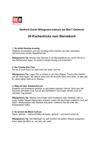 Starkoch Eckart Witzigmann exklusiv bei Bild