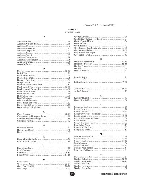 Untitled - ENVIS Centre on Avian Ecology