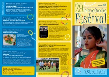 Flyer Internationales Festival - Stadt Aalen