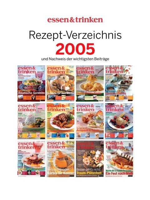 Rezeptverzeichnis e&t 2005 - Essen und Trinken
