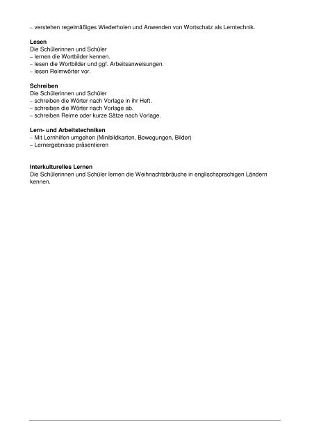 Schulcurriculum Englisch der Robert-Bonnermann-Schule