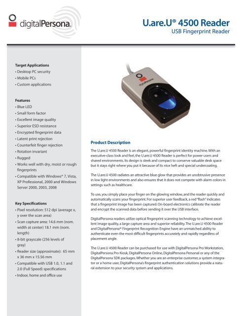 digitalpersona fingerprint scanner