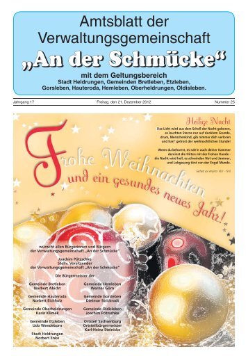 Amtsblatt Nr. 25 vom 21.12.2012 - Verwaltungsgemeinschaft "An der ...