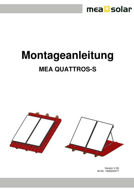 Montageanl. senkr. - MEA SOLAR