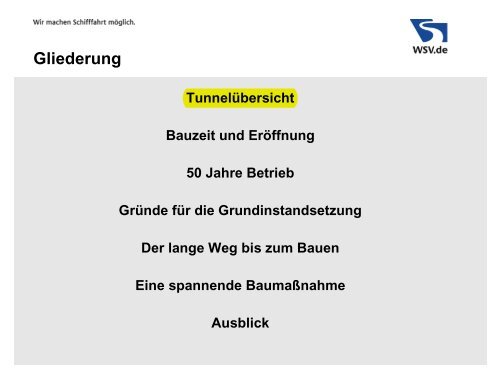 Sanierung des Rendsburger Kanaltunnels - VSVI Schleswig-Holstein