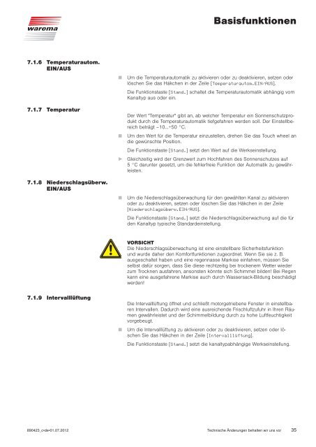 Wisotronic 1-Kanal Bedienungsanleitung - WAREMA