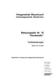 Ortsgemeinde Weyerbusch Bebauungsplan Nr. 16 