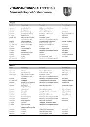 Veranstaltungskalender - Kappel-Grafenhausen