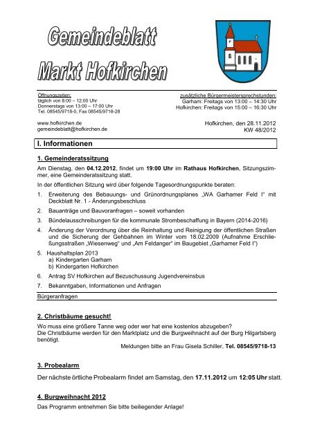 Gdeblatt 48 2012 - in Hofkirchen