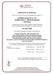 ISO 9001 DORMA GmbH + Co. KG