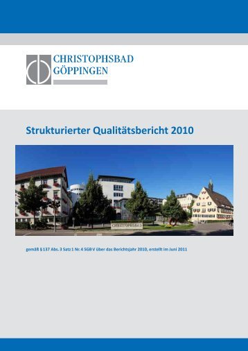 Strukturierter Qualitätsbericht 2010 - Christophsbad Göppingen