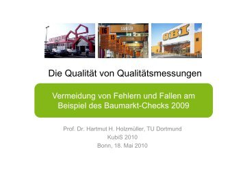 Die Qualität von Qualitätsmessungen - goals international GmbH